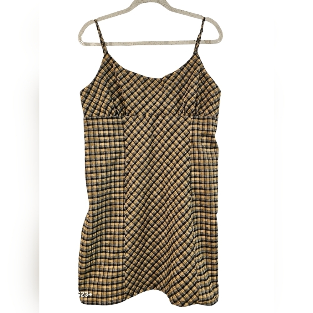 Woman's Black and Yellow Plaid Dress